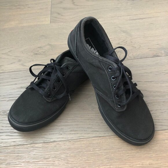 Vans Off The Wall Sporty Lace-Up Textile Sneakers in Black Sz 7.5 - Picture 7 of 12